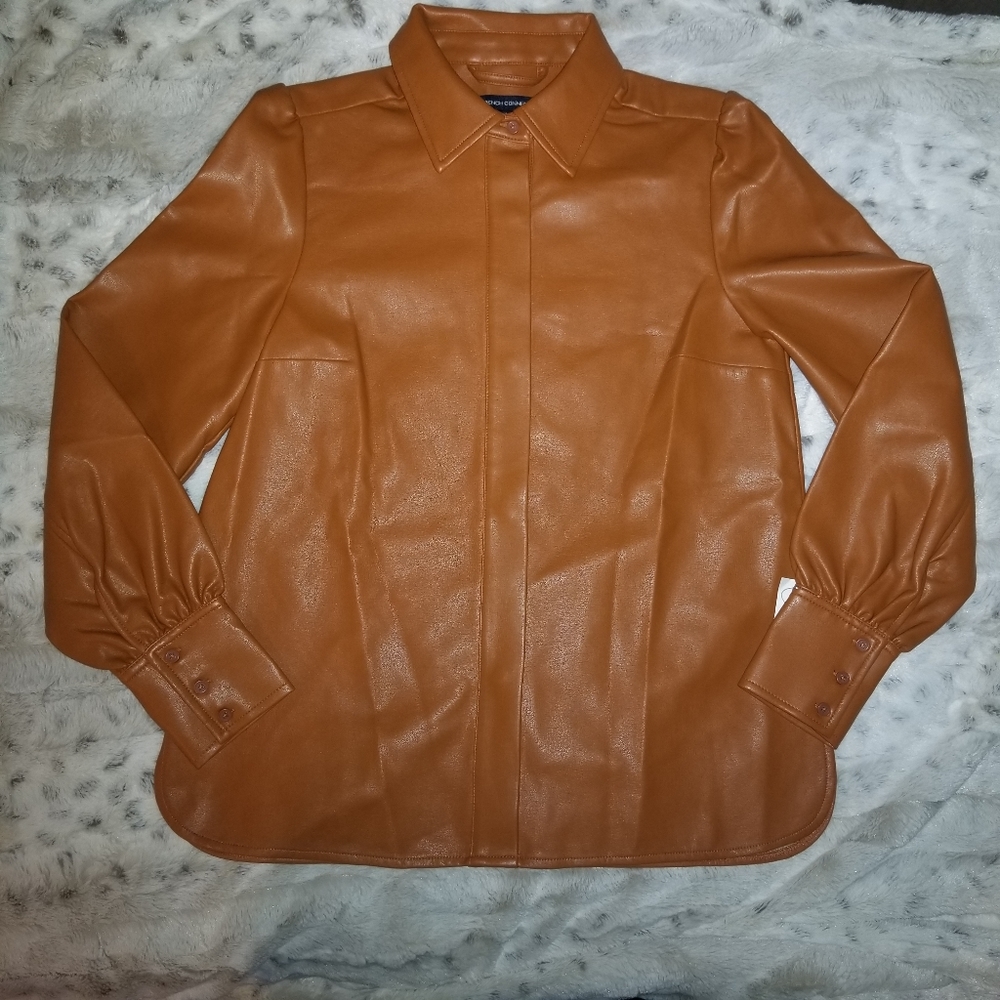 🆕️ Orange Leather French Connection Top